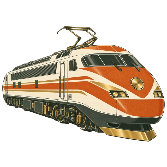 Illustration of a streamlined electric train