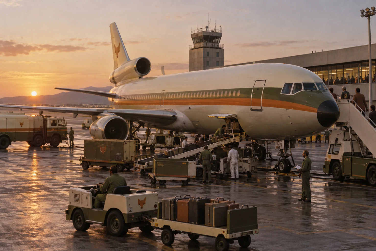 A Vulpecula passenger aircraft on an airport apron