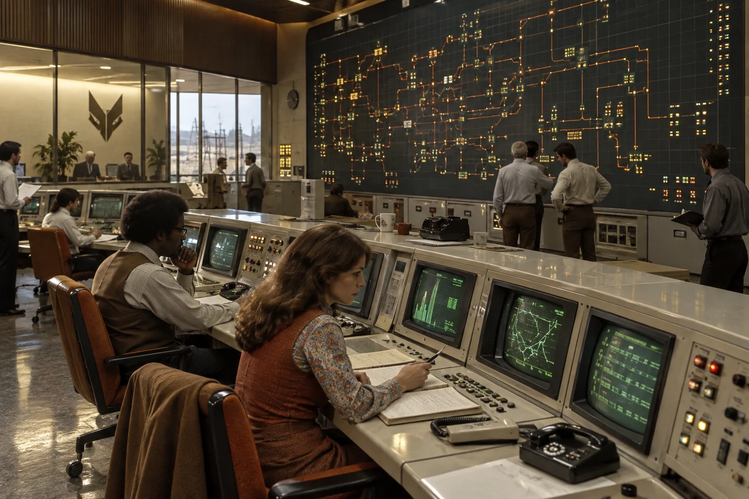 Operators in an integrated power-network control room