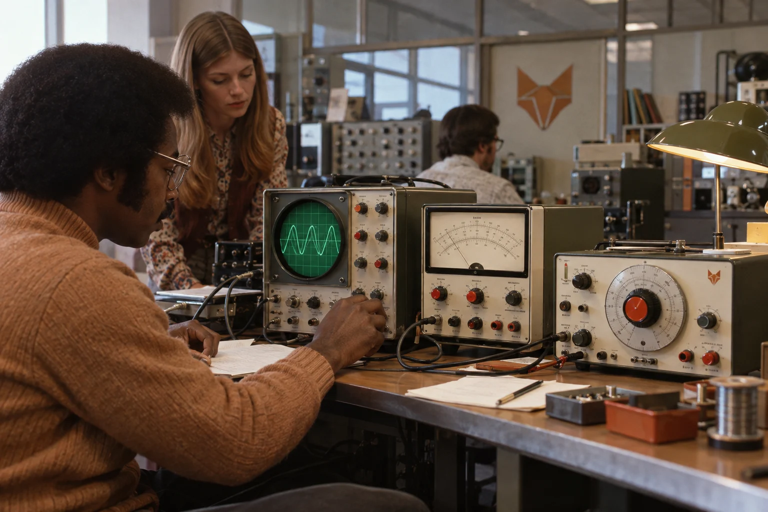 Vulpecula oscilloscope, meters, and signal equipment