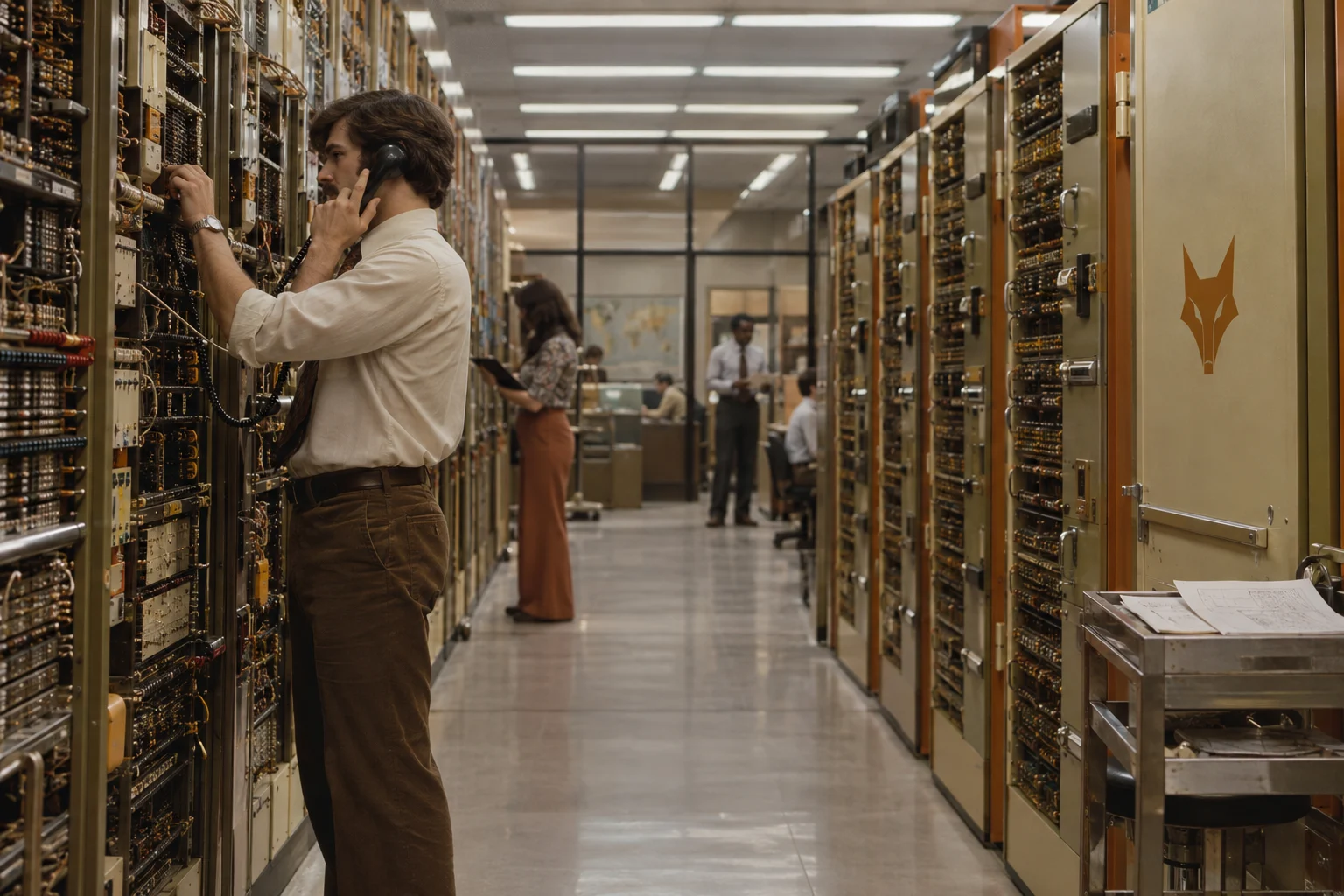 A technician working in a Vulpecula telephone exchange